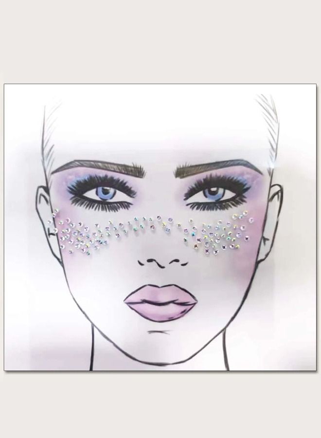 Self-adhesive crystal face tattoo stickers for face decoration for parties and events - Image 1