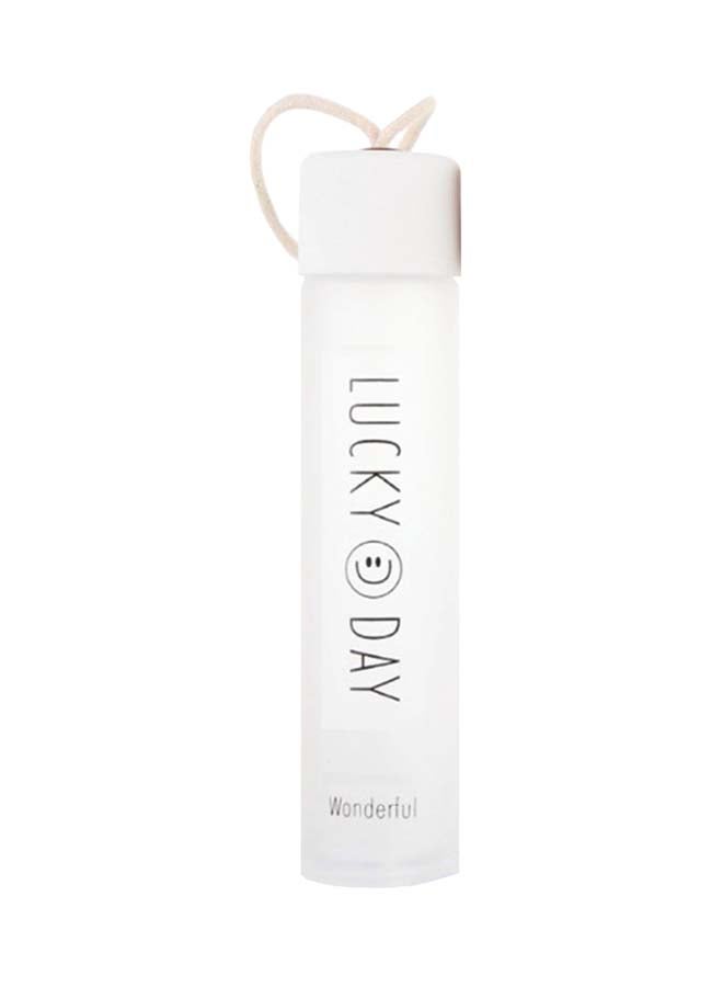 Glass Water Bottle For Hot And Cold Drinks White 360ml