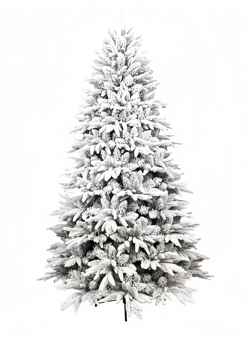 GGEROU Christmas Tree Thick Falling Snow Christmas Tree White Flocking 4FT Xmas Tree PE PVC Material Christmas Tree with 260 Branch Tips and Metal Foldable Stand - Image 1