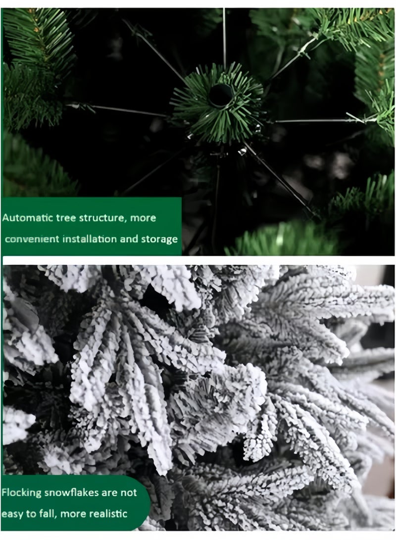 GGEROU Christmas Tree Thick Falling Snow Christmas Tree White Flocking 4FT Xmas Tree PE PVC Material Christmas Tree with 260 Branch Tips and Metal Foldable Stand - Image 5