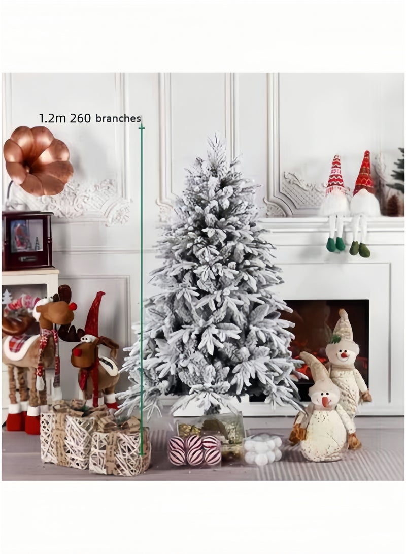 GGEROU Christmas Tree Thick Falling Snow Christmas Tree White Flocking 4FT Xmas Tree PE PVC Material Christmas Tree with 260 Branch Tips and Metal Foldable Stand - Image 4