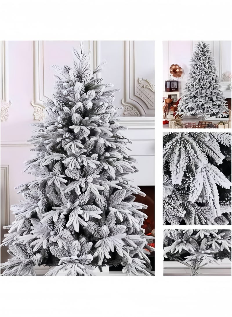 GGEROU Christmas Tree Thick Falling Snow Christmas Tree White Flocking 4FT Xmas Tree PE PVC Material Christmas Tree with 260 Branch Tips and Metal Foldable Stand - Image 2