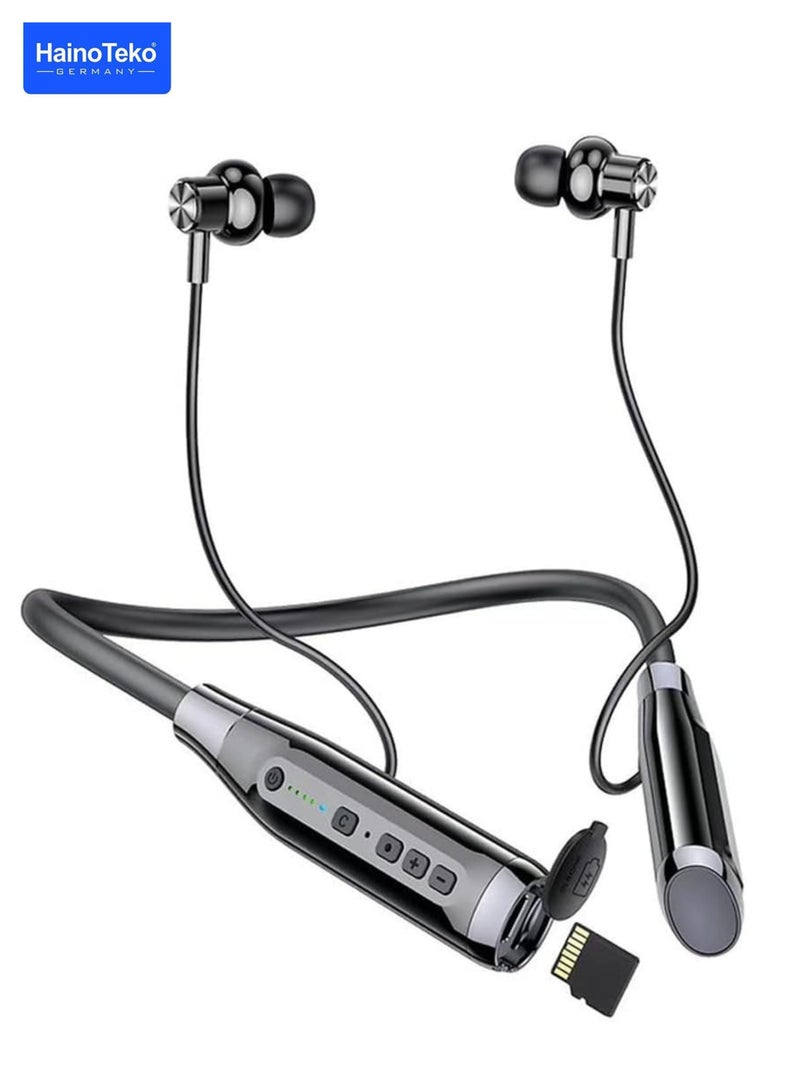 Haino Teko Haino Teko HN120 Bluetooth Neck Band 120 Hours Music With High Bass Sound Quality Super Clear Mic and TF Card Support Black  - Image 1