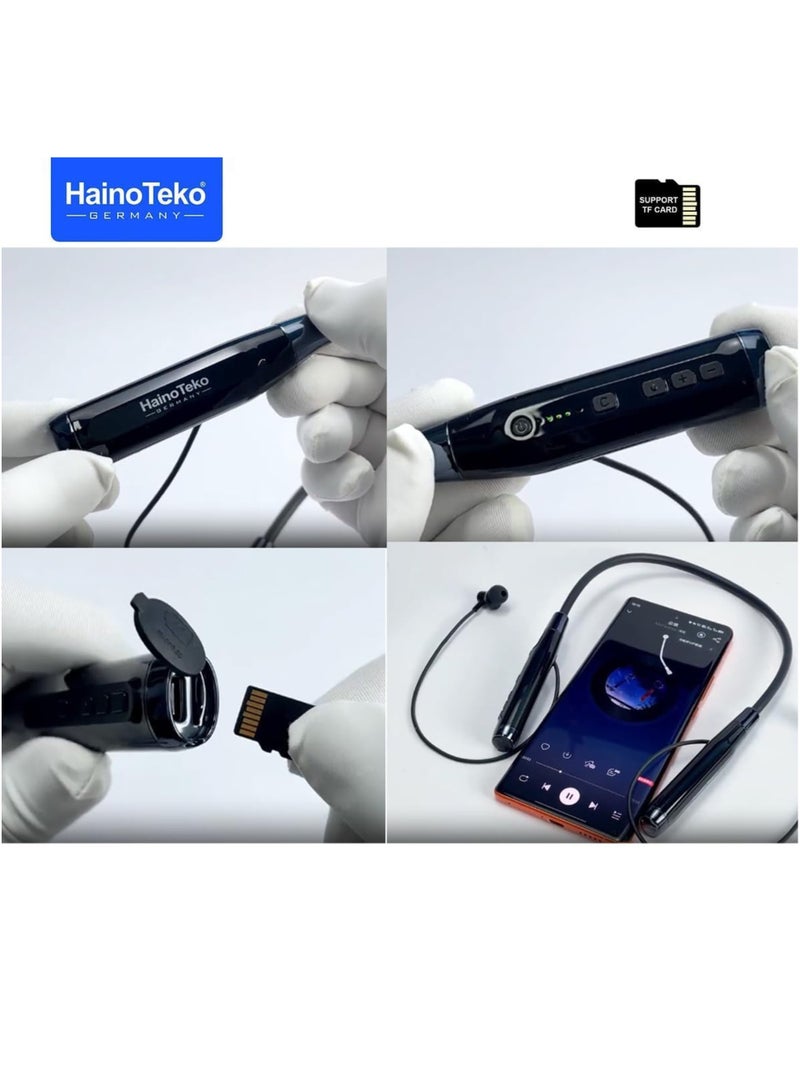 Haino Teko Haino Teko HN120 Bluetooth Neck Band 120 Hours Music With High Bass Sound Quality Super Clear Mic and TF Card Support Black  - Image 4