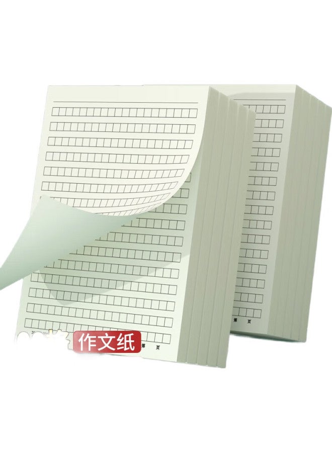 Simaa 300-Grid Composition Paper, Thickened Gray Grid Writing Paper, Draft Paper, 16K/20 Sheets, 5-Pack Set, High School Student Study Essential - Image 3