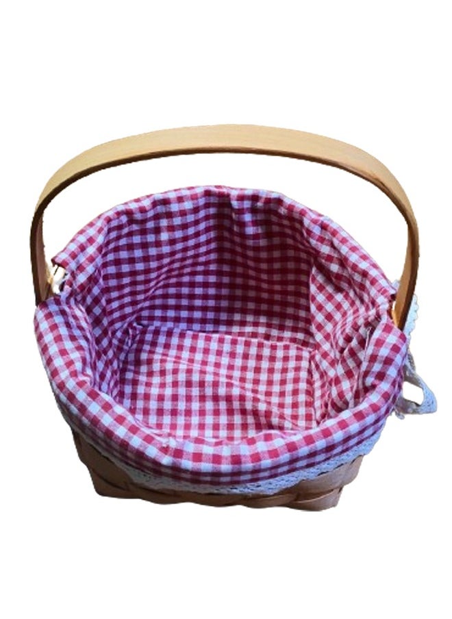 NKX - Set of 3 Natural Wicker Basket with Double Handles and Washable Gingham Liner - Image 1