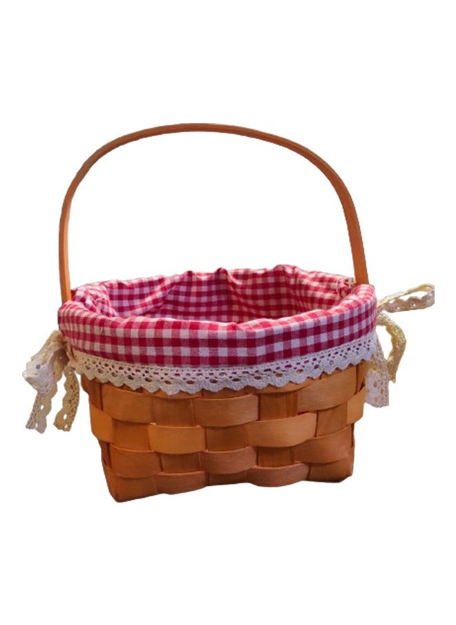 NKX - Set of 3 Natural Wicker Basket with Double Handles and Washable Gingham Liner - Image 1