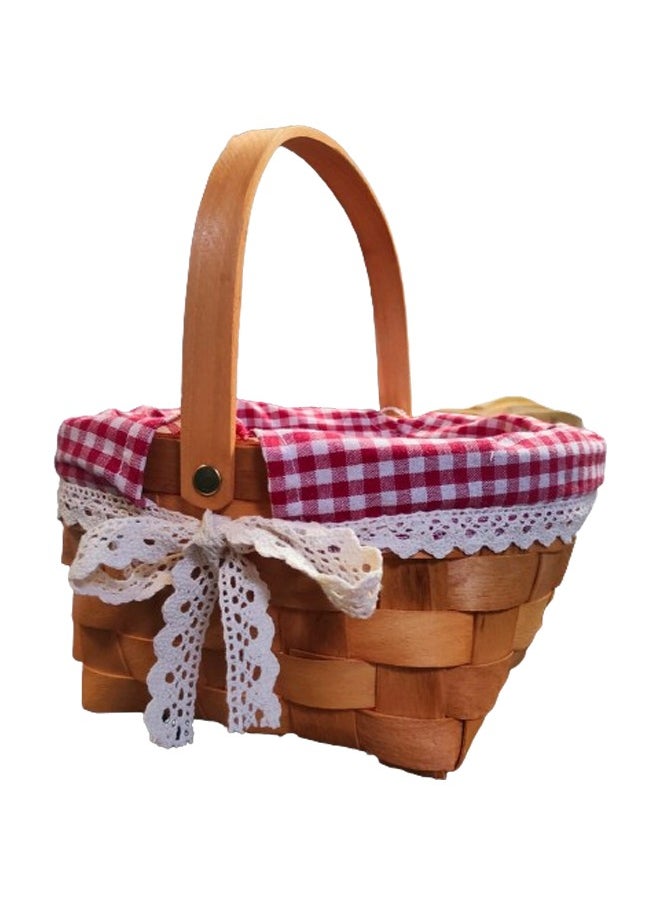 NKX - Set of 3 Natural Wicker Basket with Double Handles and Washable Gingham Liner - Image 1