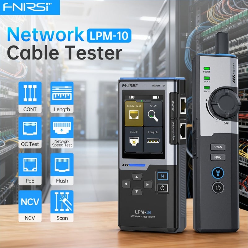 FNIRSI LPM-10A Network Cable Tester Multifunction Line Finder RJ45 RJ11 PoE Detection Lithium - Image 4