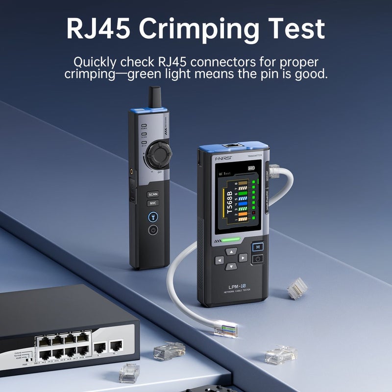 FNIRSI LPM-10A Network Cable Tester Multifunction Line Finder RJ45 RJ11 PoE Detection Lithium - Image 5