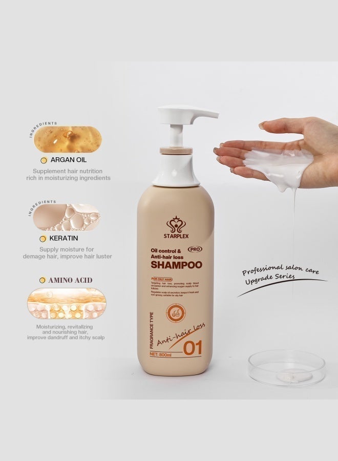 STARPLEX Oil Control Shampoo 500ml - Anti-Hair Loss Formula for Oily Hair | Promotes Scalp Circulation & Regulates Sebum | Fresh & Non-Greasy Daily Use - Image 4