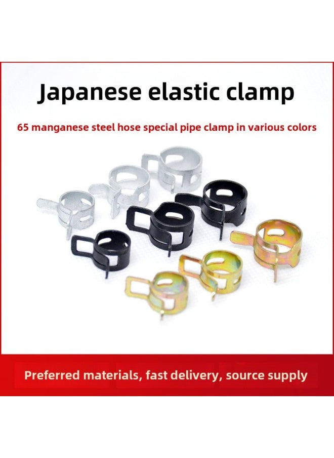 Generic - Japanese-style Hand Pinch Spring Clamp Hose Special Manganese Steel Clamp Pipe Clamp Pipe Clamp Automobile Oil Pipe Elastic Buckle Pipe Clamp-Specification:Black Dacromet 20mm - Image 1