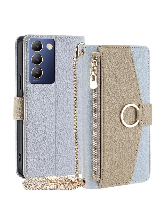 إيروريكس جراب هاتف Vivo Y100 5G IDN Crossbody مصنوع من الجلد بنسيج الليتشي - Image 1