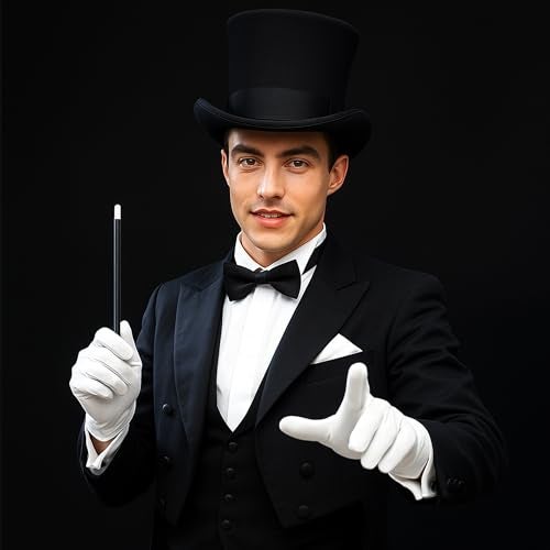 MoHern White Gloves Men, 10 Pairs White Gloves Costume with High Elasticity, Wrinkle-Resistance, Tridimensional Stripe for Uniform - Image 4