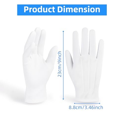 MoHern White Gloves Men, 10 Pairs White Gloves Costume with High Elasticity, Wrinkle-Resistance, Tridimensional Stripe for Uniform - Image 2