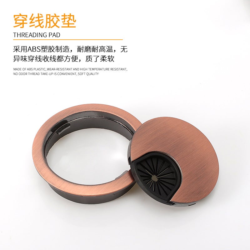 High-Grade Zinc Alloy Threading Box Computer Desktop Multi-Function Wiring Box Round Wire Hole Cover Threading Hole Hardware - Image 4