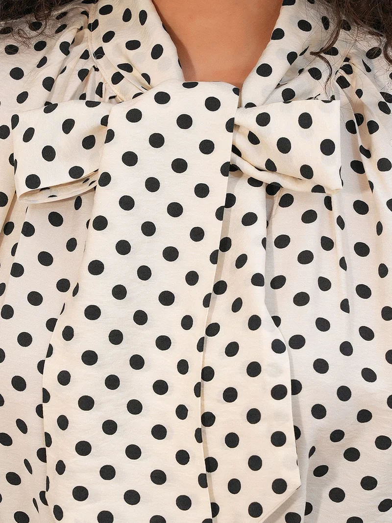 Big Dart Dusty White BDART Polka Dot Maxi Shirt Dress for Women | Best Price UAE