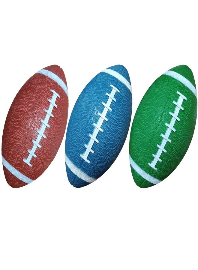 AppleRound 3-Pack 8-Inch Waterproof Footballs for Pool Beach Backyard - Ideal for Water & Land Play - Inflatable Toy Balls with Pump - Outdoor Fun, Pee-Wee Junior Size for Kids & Teens (Multicolor) - Image 2