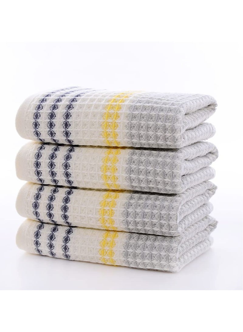 Excefore - Striped Towel Set,Cotton Quick Drying Yellow Grey Black Striped 1 Bath Towels 1 Hand Towels 1 Washcloths for Face Body Light Weight Ultra Soft and Absorbent for Home or Travel - Image 1