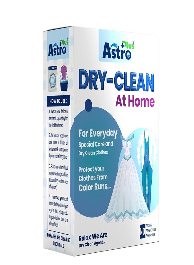 ASTRO PLUS + Astro Plus+ Dry Clean At Home 10 Pcs Liquid Detergent Sheet and 30ML Stain Remover, 200ML Color Protector Ultimate Protection for Silk Saree and Chiffon, Cotton, Georgette, Linen, Woolen | Combo Pack - Image 2