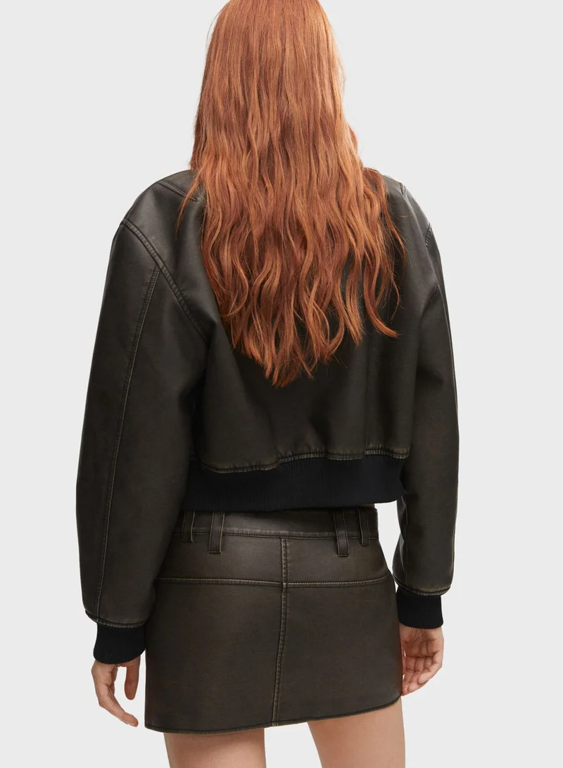 مانجو PU Bomber Jacket