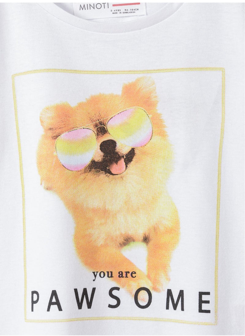 MINOTI Girls Short Sleeve T-Shirt with Front Print  - Image 3