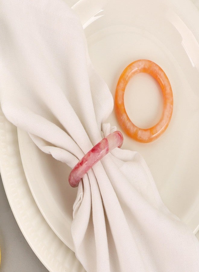 CLEENTABLE Napkin Rings Set of 12 - Epoxy Resin Napkin Holder Cuffs for Dinner Table Décor - Farmhouse Modern Serviette Rings for Weddings, Parties, Receptions, Banquets, Daily Use (Pastel) - Image 3