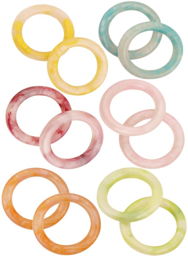 CLEENTABLE Napkin Rings Set of 12 - Epoxy Resin Napkin Holder Cuffs for Dinner Table Décor - Farmhouse Modern Serviette Rings for Weddings, Parties, Receptions, Banquets, Daily Use (Pastel) - Image 5