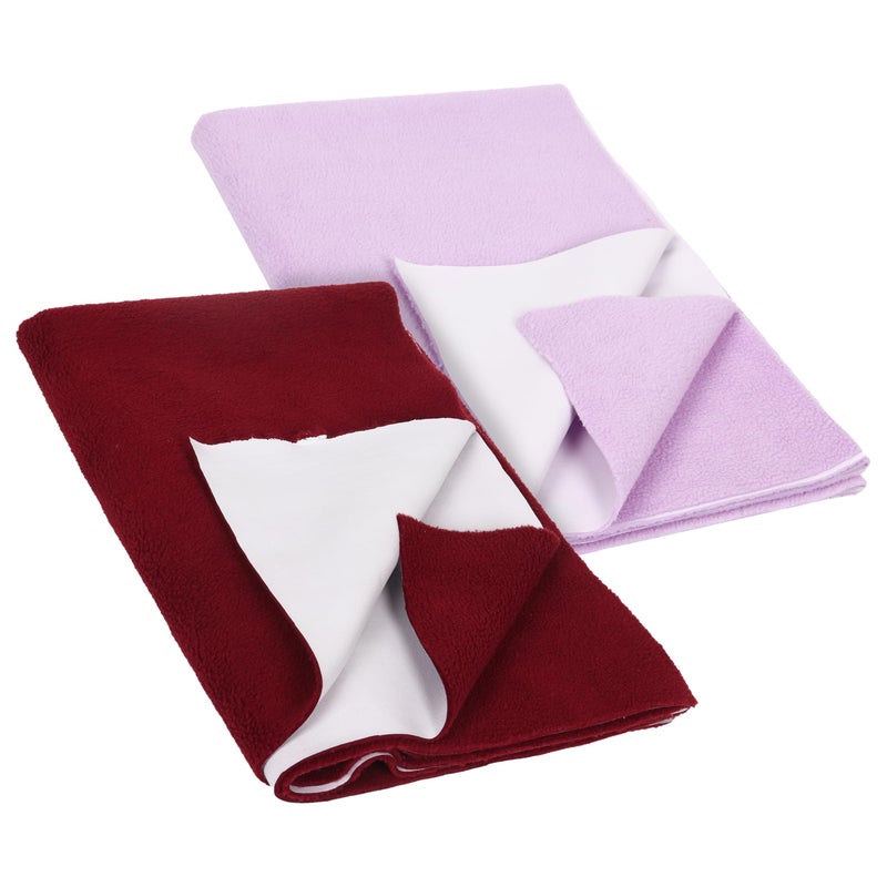 Modern Heados Anti-Piling Fleece Extra Absorbent Quick Dry Sheet for New Born Babies, Cotton Bed Protector Mattress, Reusable Waterproof Baby Cot Sheet Pack of 2 (MDDR_11-S) - Image 1