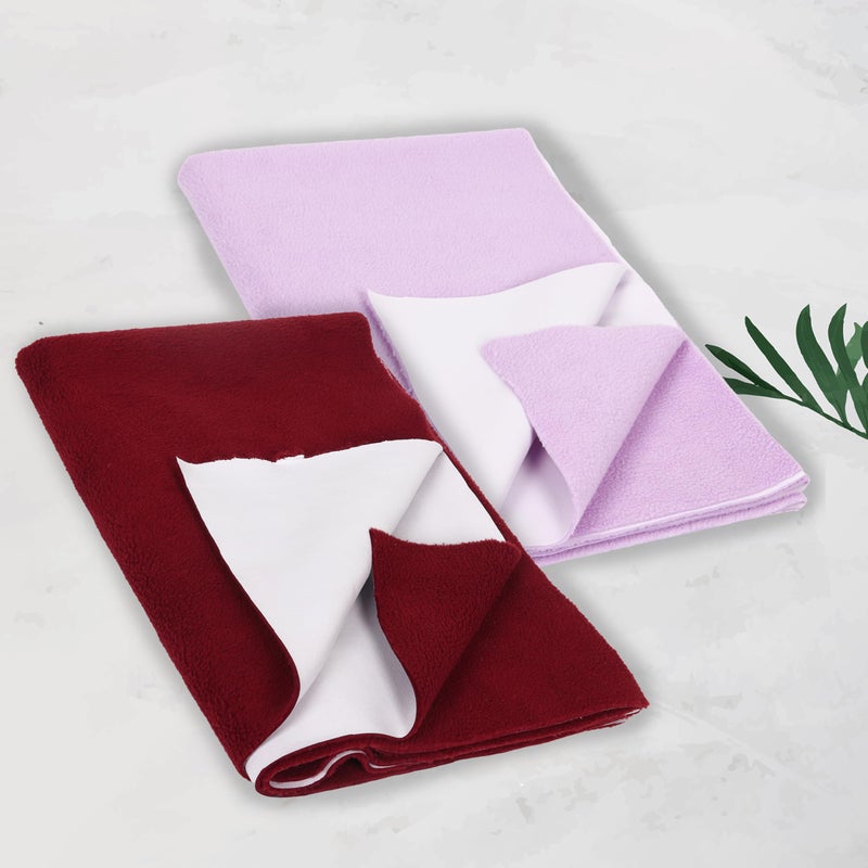Modern Heados Anti-Piling Fleece Extra Absorbent Quick Dry Sheet for New Born Babies, Cotton Bed Protector Mattress, Reusable Waterproof Baby Cot Sheet Pack of 2 (MDDR_11-S) - Image 2