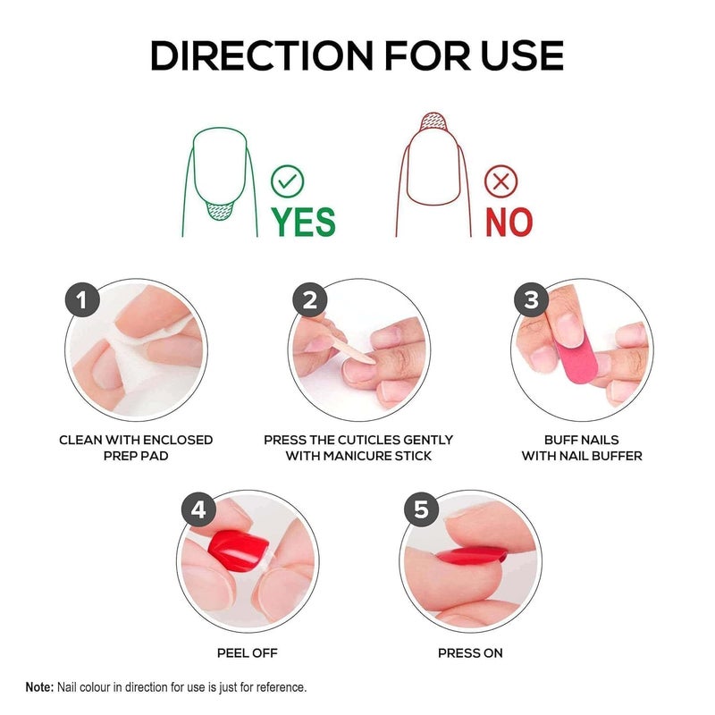 FASHIONHARBOUR Fashionharbour 24 Reusable Artificial Fake Nail Set Lightweight Long Lasting Easy To Use Quick Fix For Festivals Special Occasions - Image 4