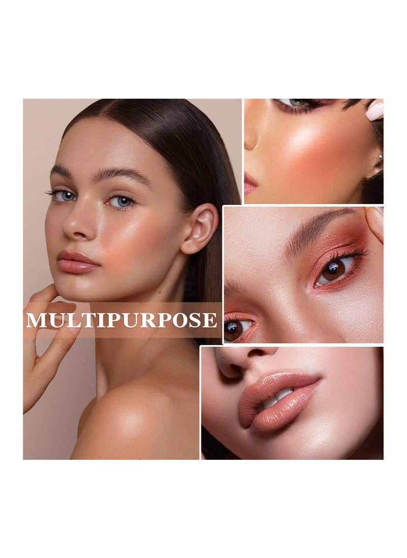Generic - 3 Pcs Waterproof Multi Cream Blush Stick with Brush, Lightweight & Long-lasting 2-in-1 Makeup for Cheeks, Lips & Eyeshadow, Easy to Use, Suitable for All Skin Types. - Image 1