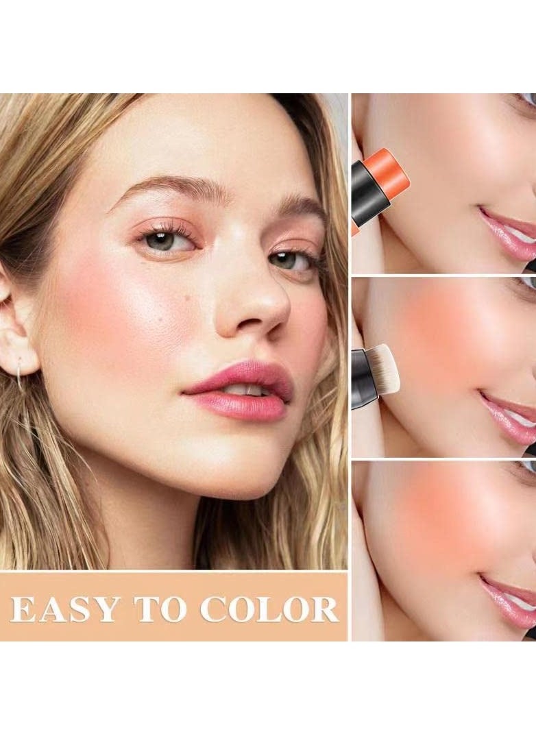 Generic - 3 Pcs Waterproof Multi Cream Blush Stick with Brush, Lightweight & Long-lasting 2-in-1 Makeup for Cheeks, Lips & Eyeshadow, Easy to Use, Suitable for All Skin Types. - Image 1