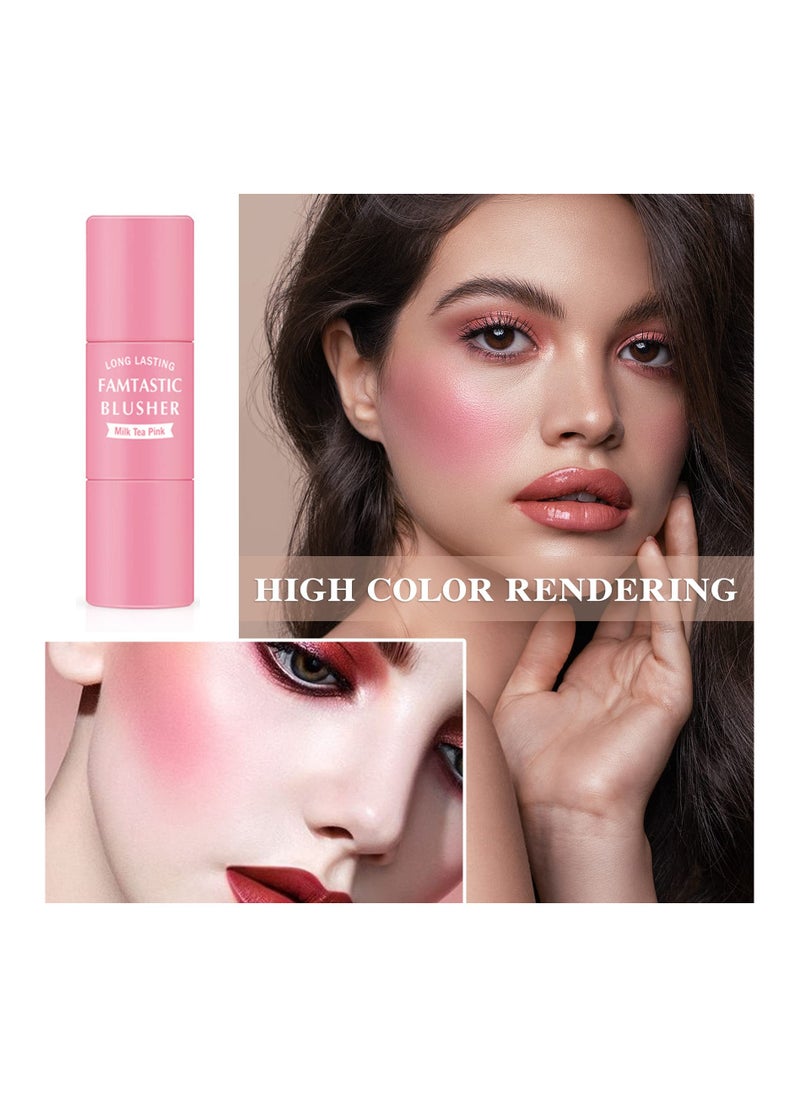 Generic - 3 Pcs Waterproof Multi Cream Blush Stick with Brush, Lightweight & Long-lasting 2-in-1 Makeup for Cheeks, Lips & Eyeshadow, Easy to Use, Suitable for All Skin Types. - Image 1