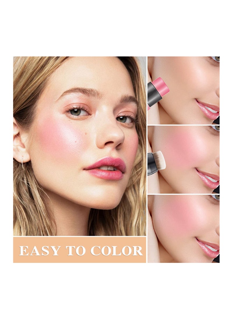 Generic - 3 Pcs Waterproof Multi Cream Blush Stick with Brush, Lightweight & Long-lasting 2-in-1 Makeup for Cheeks, Lips & Eyeshadow, Easy to Use, Suitable for All Skin Types. - Image 1
