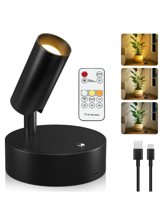 Spot Lights Indoor, Wireless LED Spotlight, Uplighting Indoor with Remote and Dimmable, Accent Lighting for Plants, Picture, Battery Operated Wall Light - Image 1