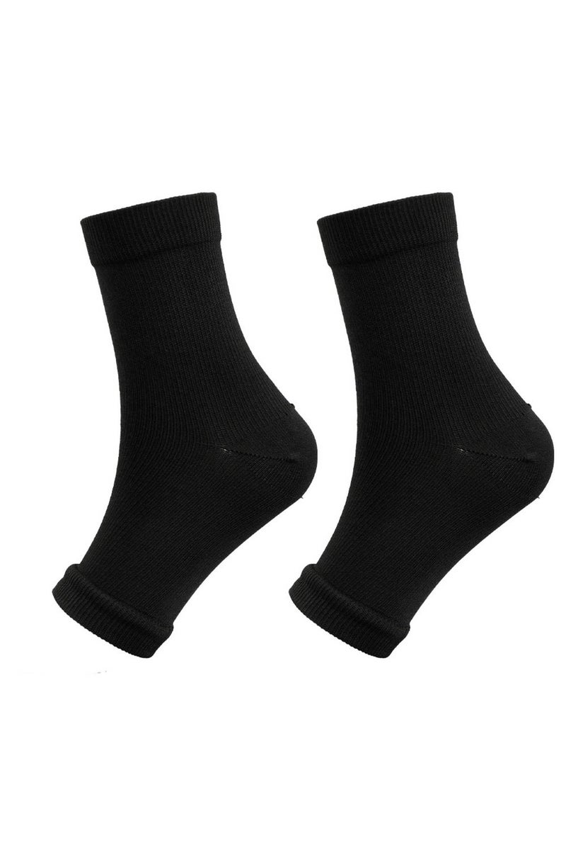 S/M Black 1Pair Neuropathy Socks Ankle Protector Anti Fatigue Compression Foot Sleeve Support Brace