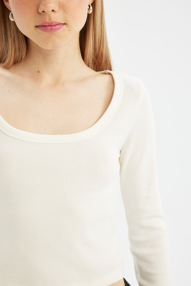 ديفاكتو تي شيرت كم طويل سليم فيت مضلع - Image 3