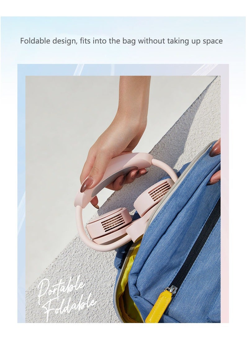 Arabest Neck Fan, USB Rechargeable Personal Fan, 4000 mAh Battery Operated, 3 Speeds Adjustable, Faster Cooling, Ultra Quiet, Suitable for Home, Office, Travel, Sports - Image 3