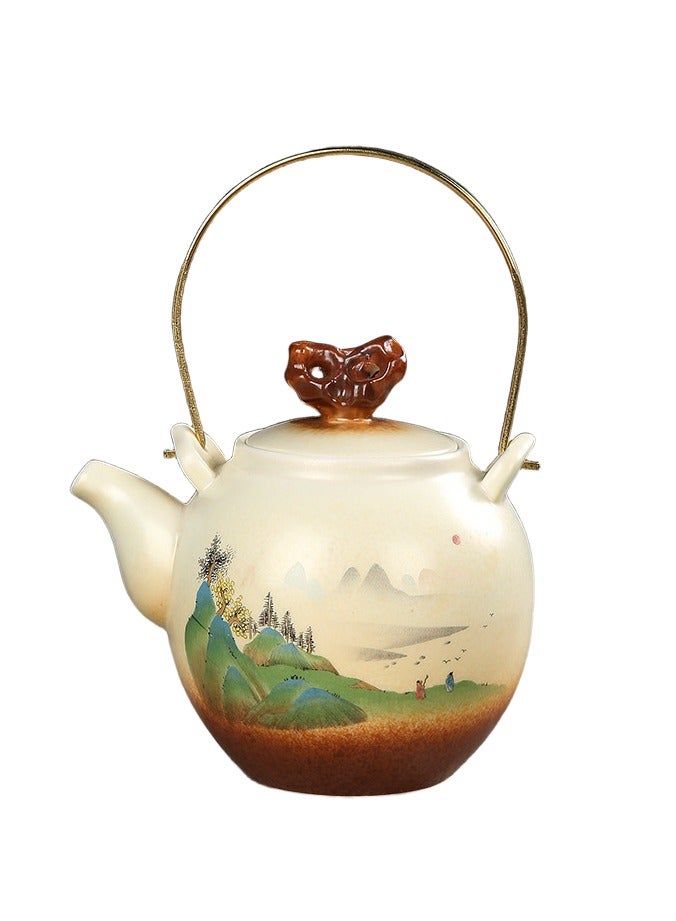 Anna Hand-Painted RAK Ceramic Coffee and Tea Pot - Wood-Fired Artisan Design - Image 1