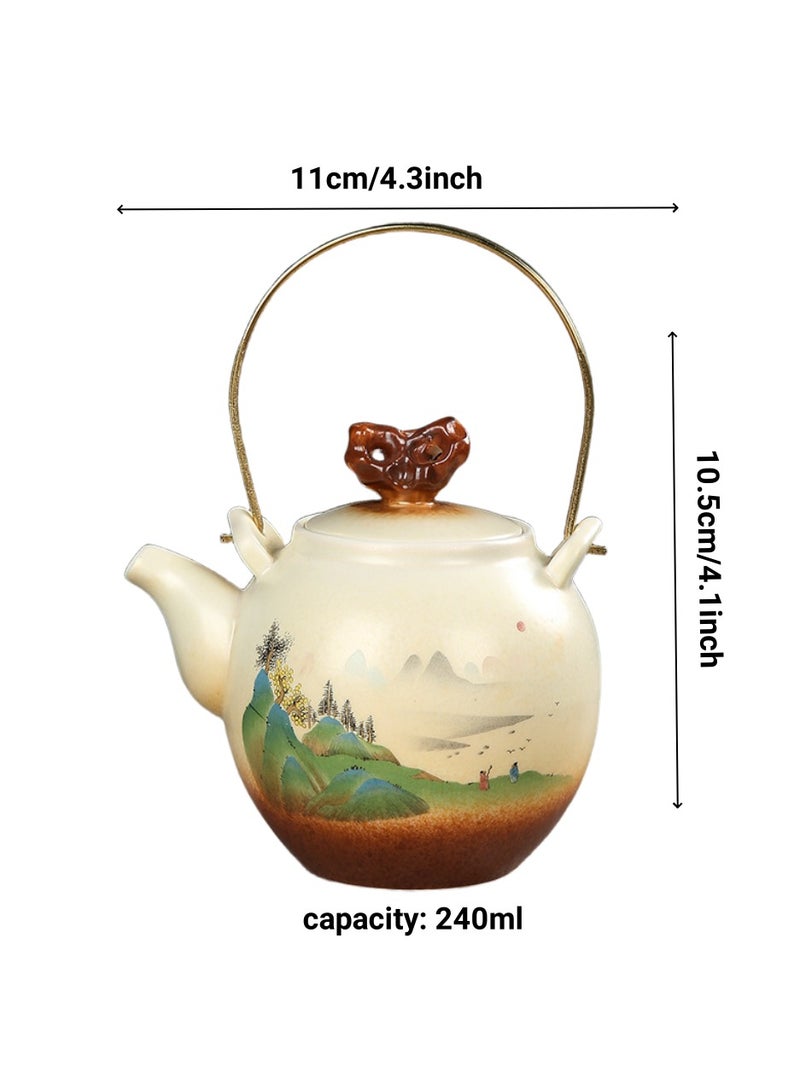 Anna Hand-Painted RAK Ceramic Coffee and Tea Pot - Wood-Fired Artisan Design - Image 3