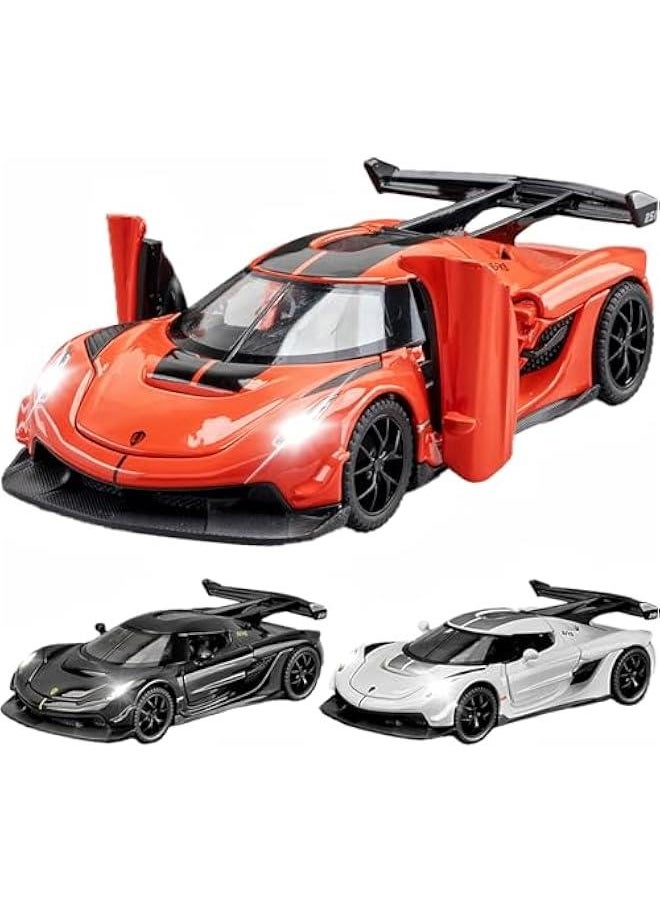 Generic - Toy Cars Koenigsegg Jesko Car Toys Model Car 1/32 Die-cast Pull Back Collect Model with Sound and Light Toy Vehicle for 3+Year Old Boys Festival Gift(Orange) - Image 1