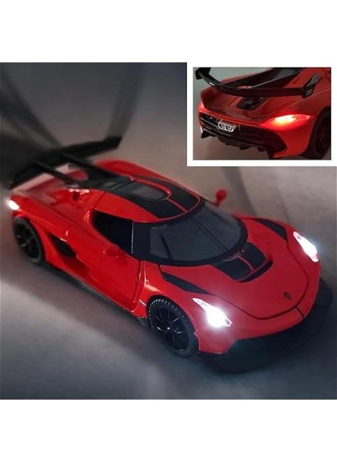 Generic - Toy Cars Koenigsegg Jesko Car Toys Model Car 1/32 Die-cast Pull Back Collect Model with Sound and Light Toy Vehicle for 3+Year Old Boys Festival Gift(Orange) - Image 1