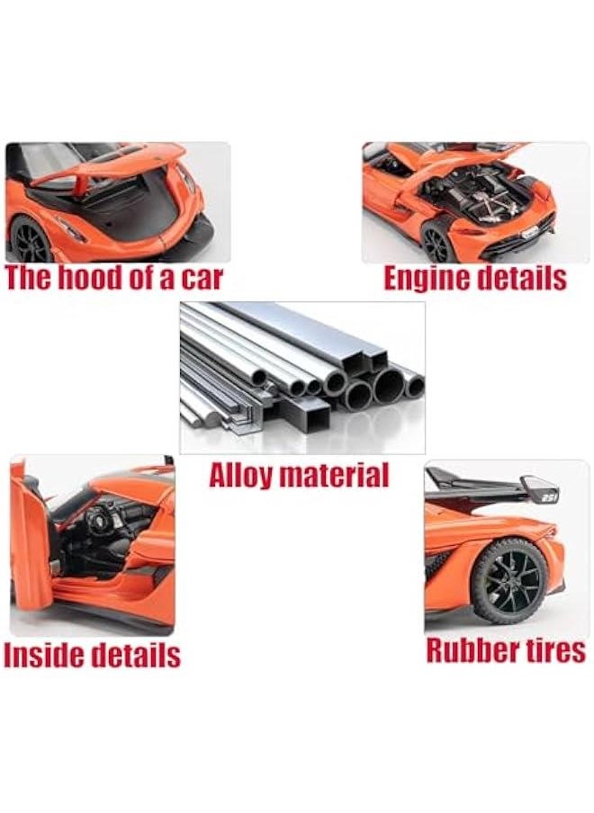 Generic - Toy Cars Koenigsegg Jesko Car Toys Model Car 1/32 Die-cast Pull Back Collect Model with Sound and Light Toy Vehicle for 3+Year Old Boys Festival Gift(Orange) - Image 1