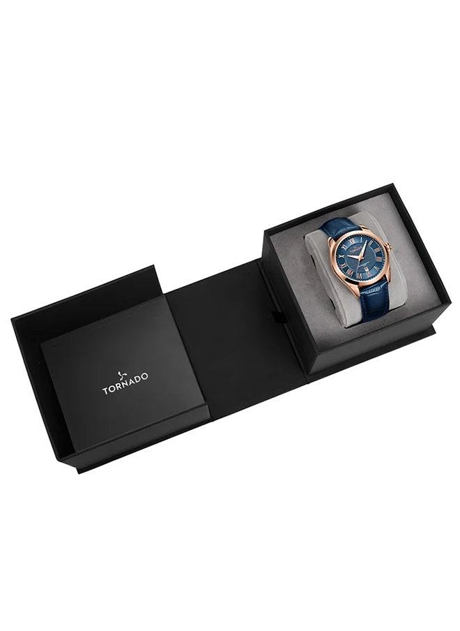 تورنيدو Men's Analog Blue Dial Watch - T8007-RLNN