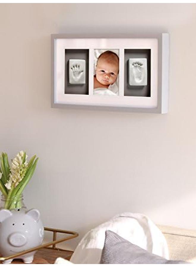 pearhead Babyprints Newborn Baby Handprint And Footprint Deluxe Wall Photo Frame And Impression Kit Gender Neutral Baby Keepsake Frame Baby Nursery Decor Accessory Gray - Image 4