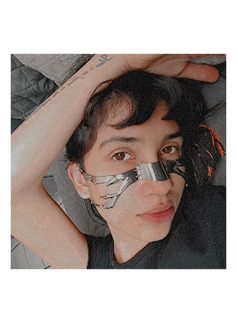 Punk Style Irregular Metal Face Mask for Women and Men, Perfect for Halloween Parties, Carnivals, Fashion Shows, Makeup Balls, and Special Occasions (1 Pack) - Image 2