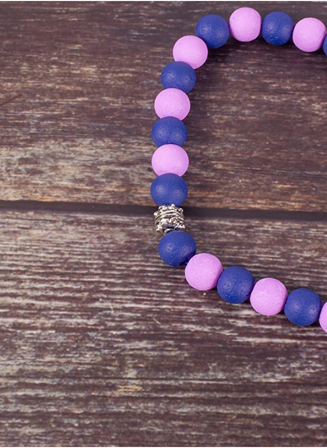The Black Pearl Accessories Blue & Purple Alabaster Stone Prayer Bead of 33 Beads  - Image 2