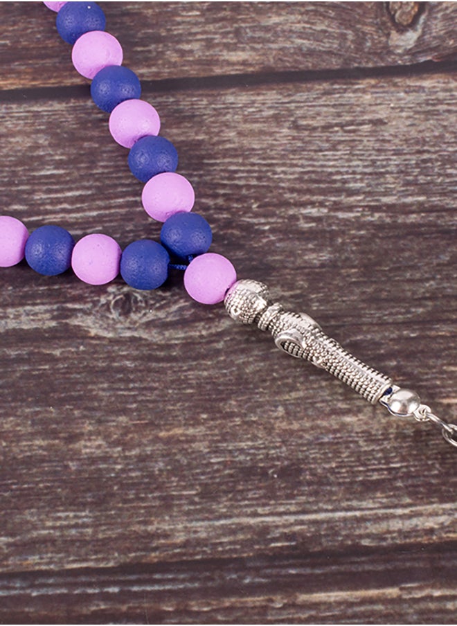 The Black Pearl Accessories Blue & Purple Alabaster Stone Prayer Bead of 33 Beads  - Image 3
