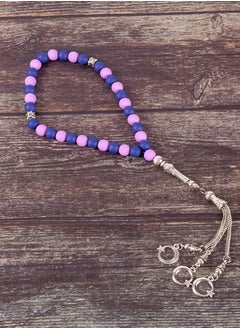 The Black Pearl Accessories Blue & Purple Alabaster Stone Prayer Bead of 33 Beads  - Image 1